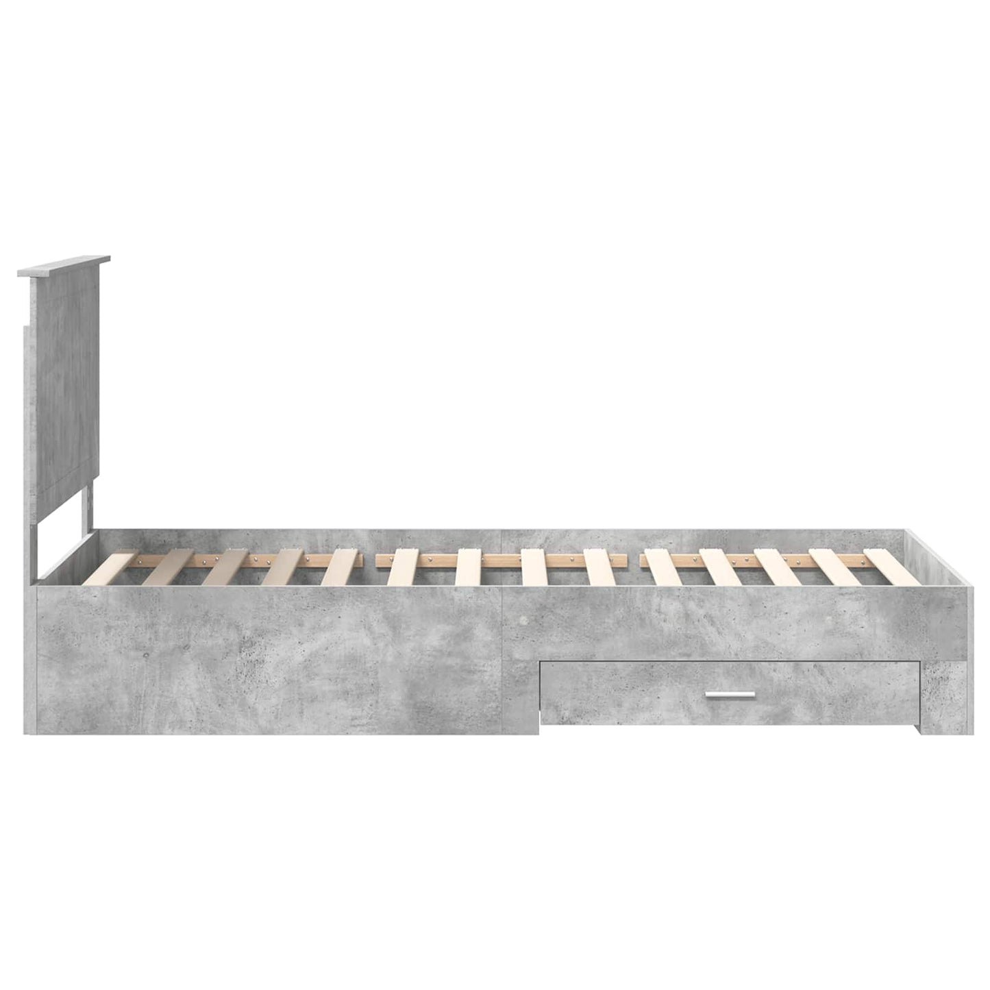 Bed Frame with Drawer Concrete Grey 90 x 190 cm Engineered Wood