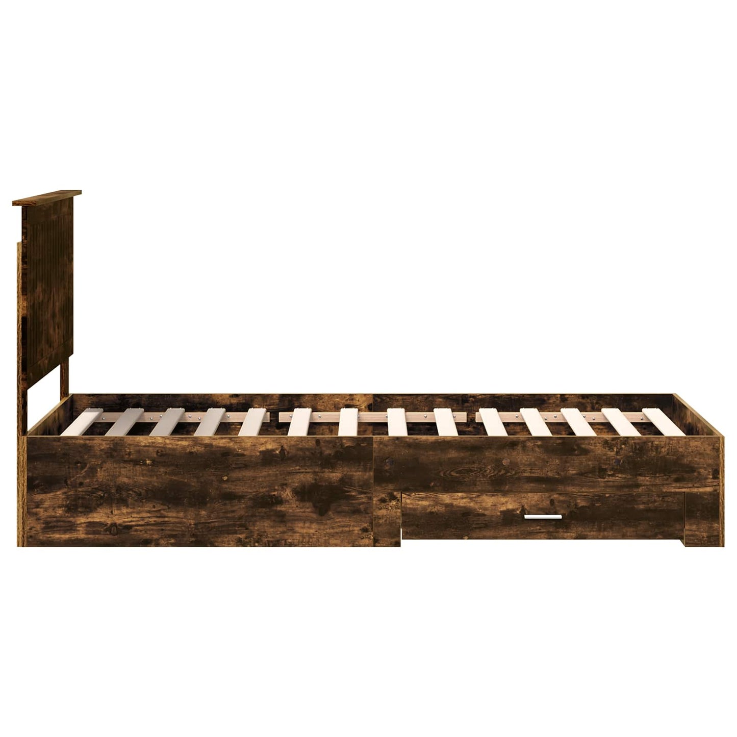Bed Frame with Headboard Smoked Oak 90 x 190 cm Engineered Wood