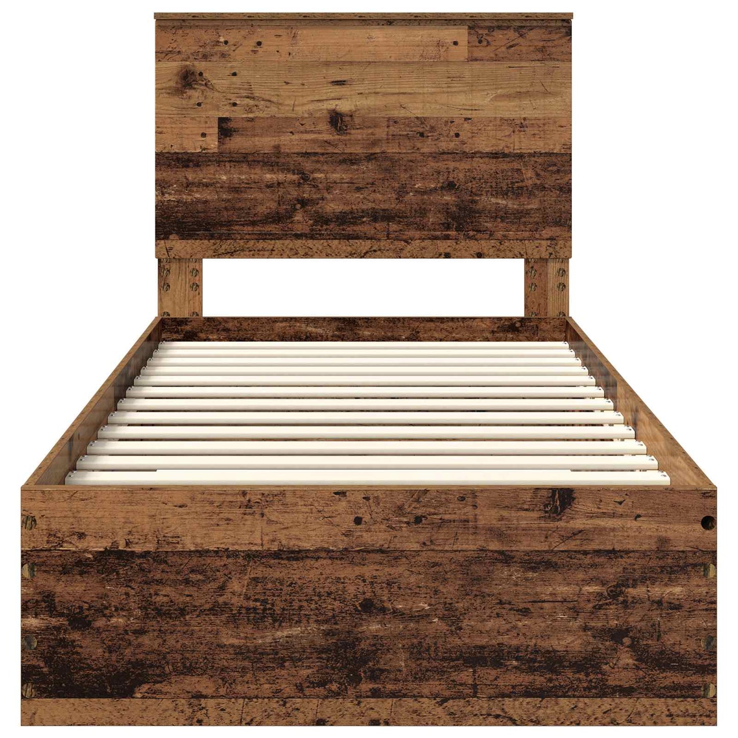 Bed Frame with Headboard Old Wood 90 x 190 cm Engineered Wood