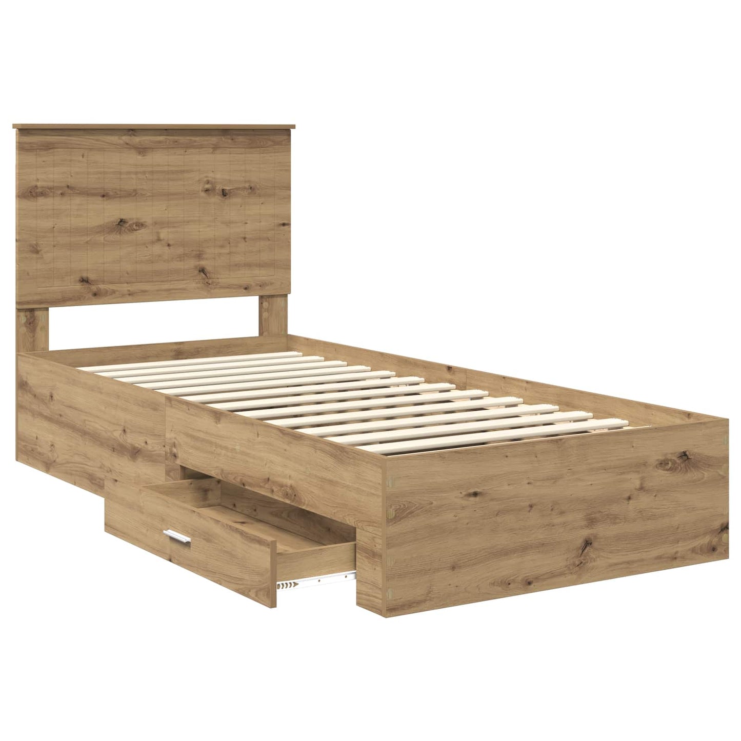 Bed Frame with Drawer Artisan Oak 90 x 190 cm Engineered Wood