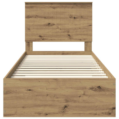 Bed Frame with Drawer Artisan Oak 90 x 190 cm Engineered Wood