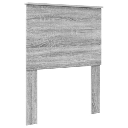 Bed Frame Grey Sonoma and Silver 70 x 190 cm Engineered Wood
