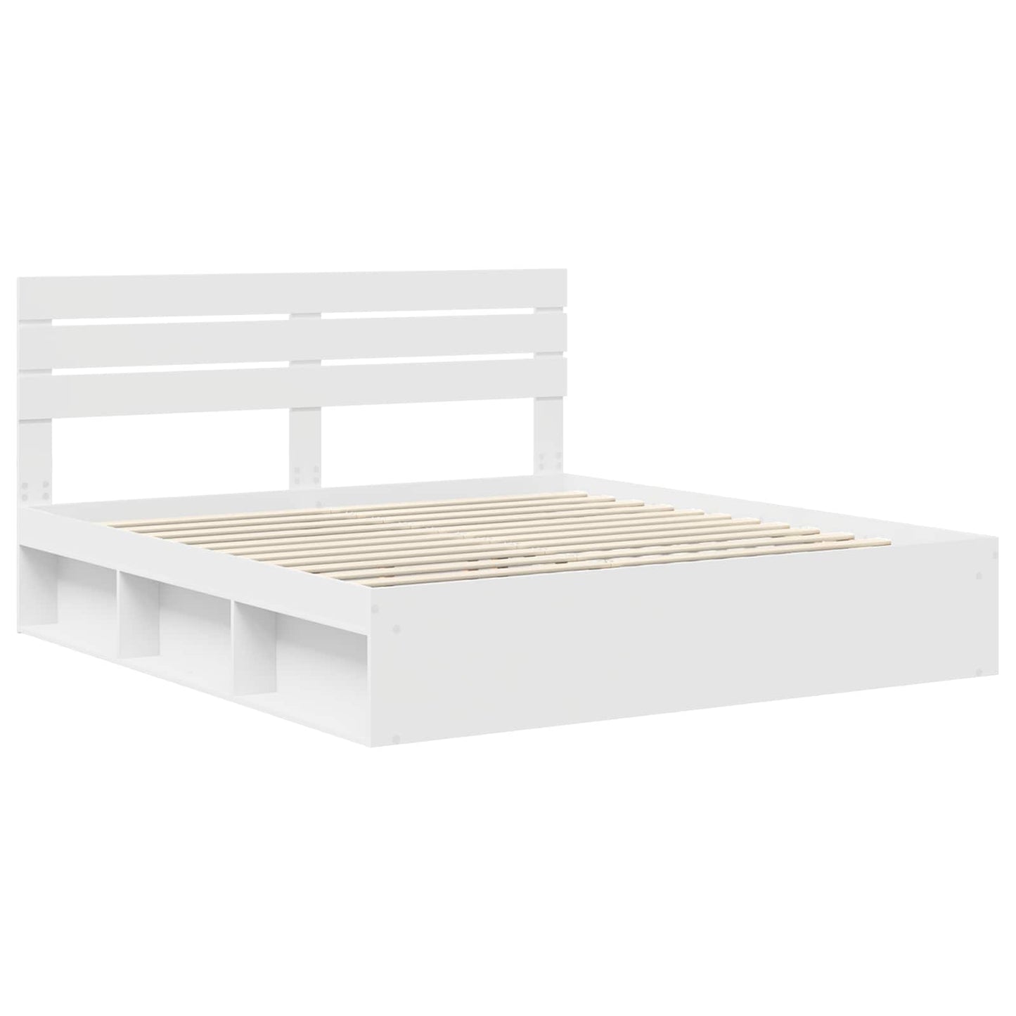 Bed Frame with Headboard White 180 x 200 cm Solid Pine Wood
