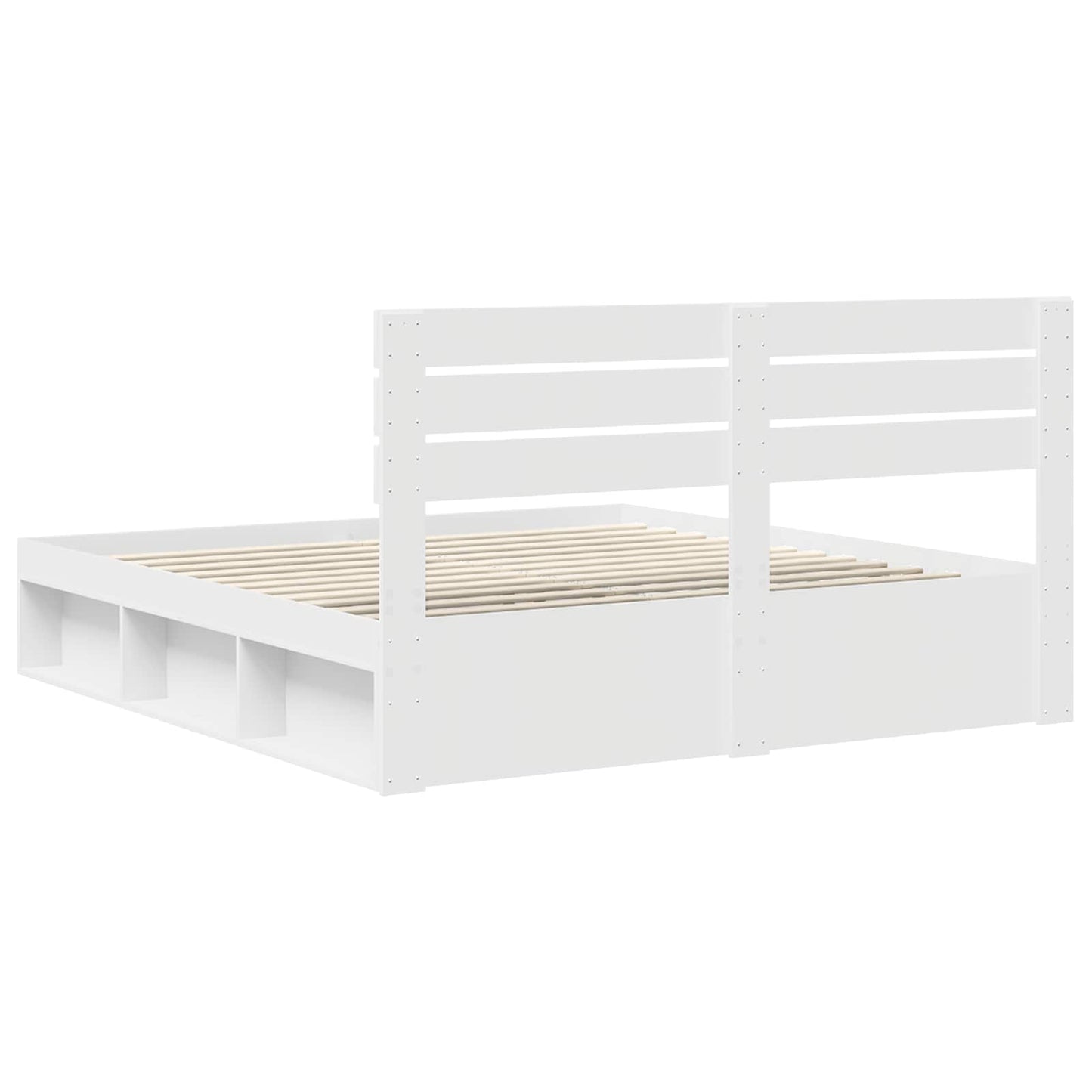 Bed Frame with Headboard White 180 x 200 cm Solid Pine Wood