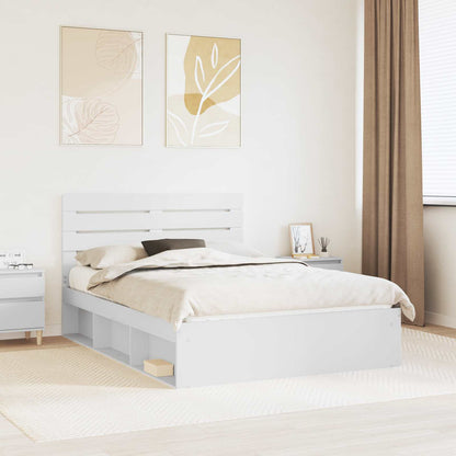 Bed Frame with Headboard White 160 x 200 cm Solid Pine Wood