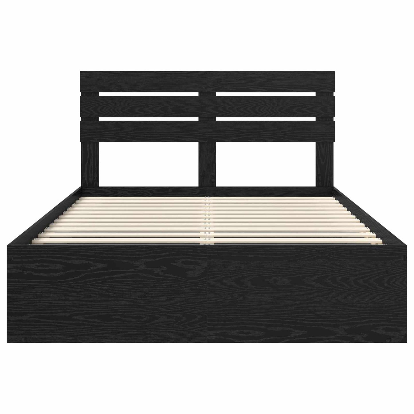 Bed Frame with Headboard Black 160 x 200 cm Solid Pine Wood