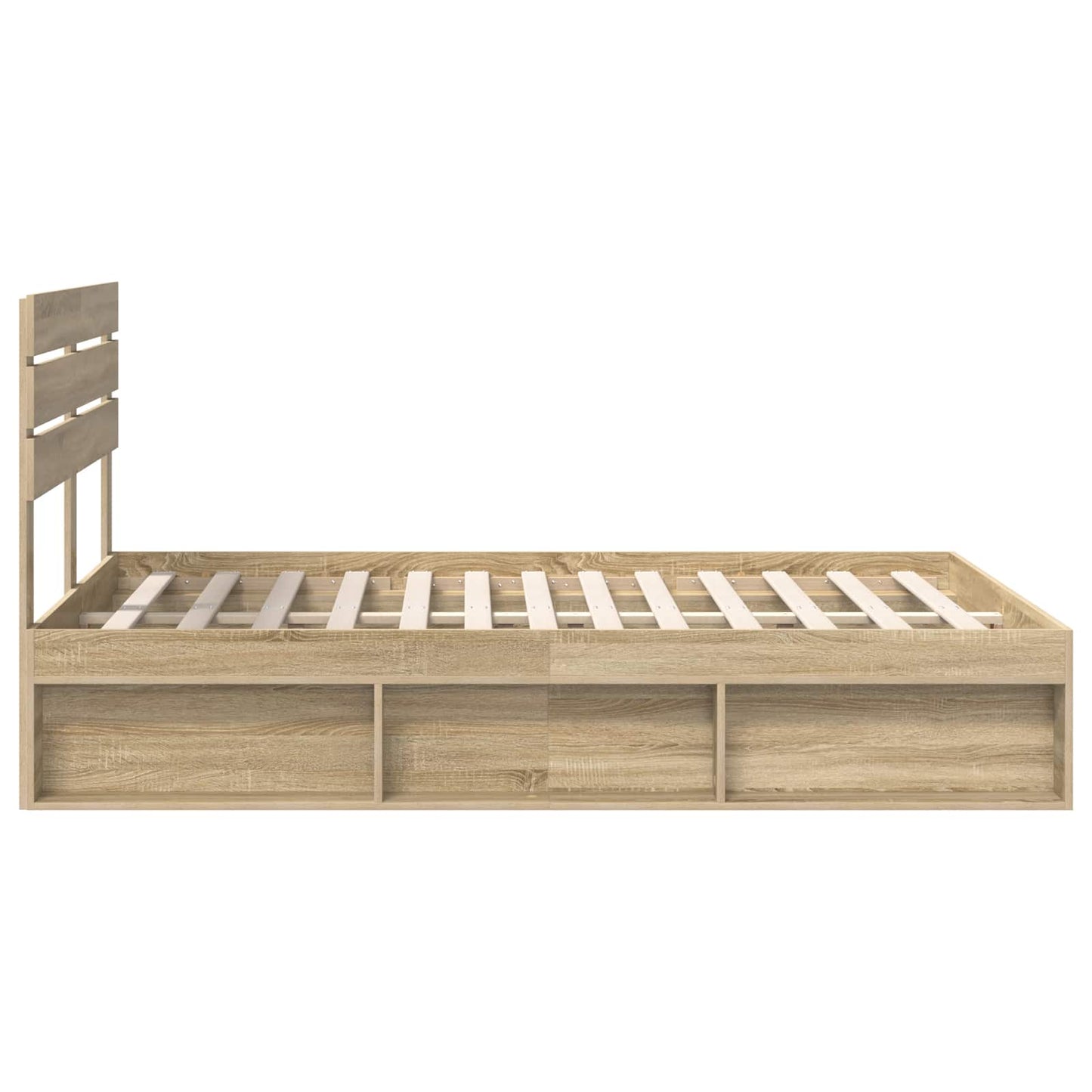 Bed Frame with Headboard Sonoma 160 x 200 cm Solid Pine Wood
