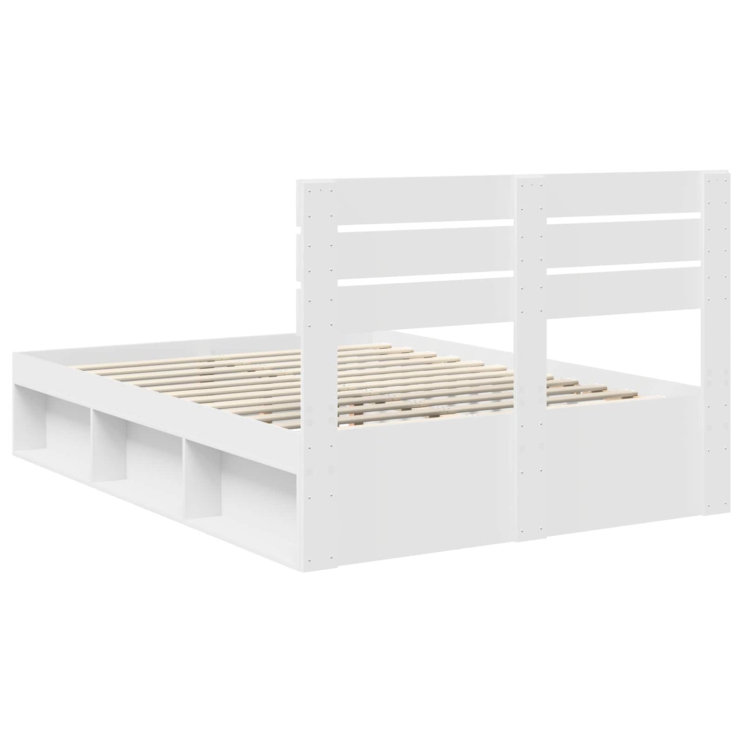 Bed Frame with Headboard White 150 x 200 cm Solid Pine Wood