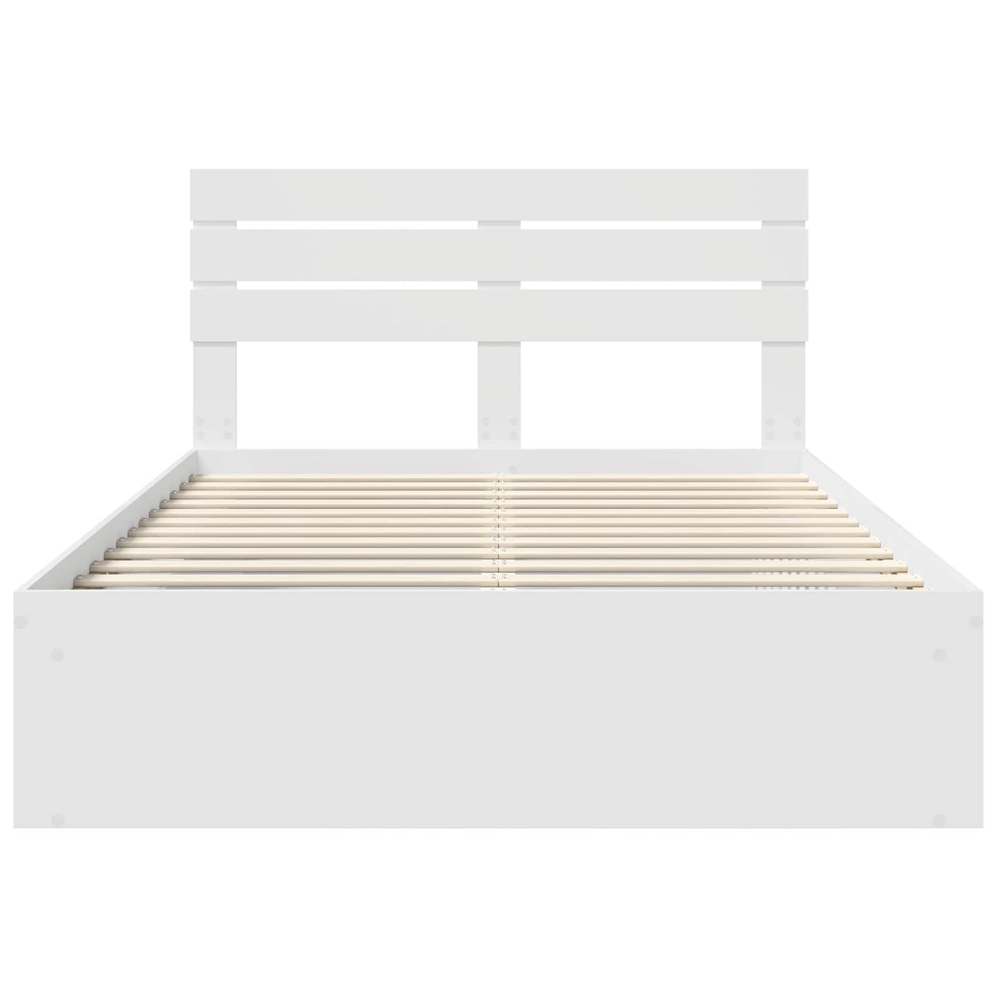 Bed Frame with Headboard White 150 x 200 cm Solid Pine Wood