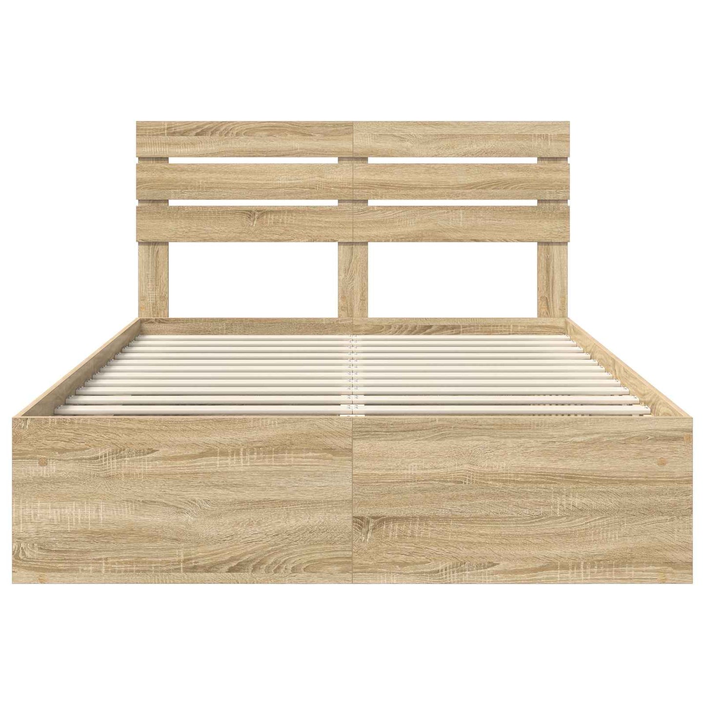 Bed Frame Sonoma Oak 150 x 200 cm Solid Pine Wood