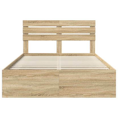 Bed Frame Sonoma Oak 150 x 200 cm Solid Pine Wood