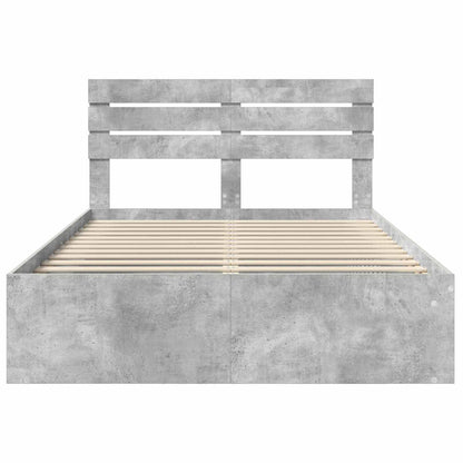 Bed Frame Concerte Grey 150 x 200 cm Solid Pine Wood