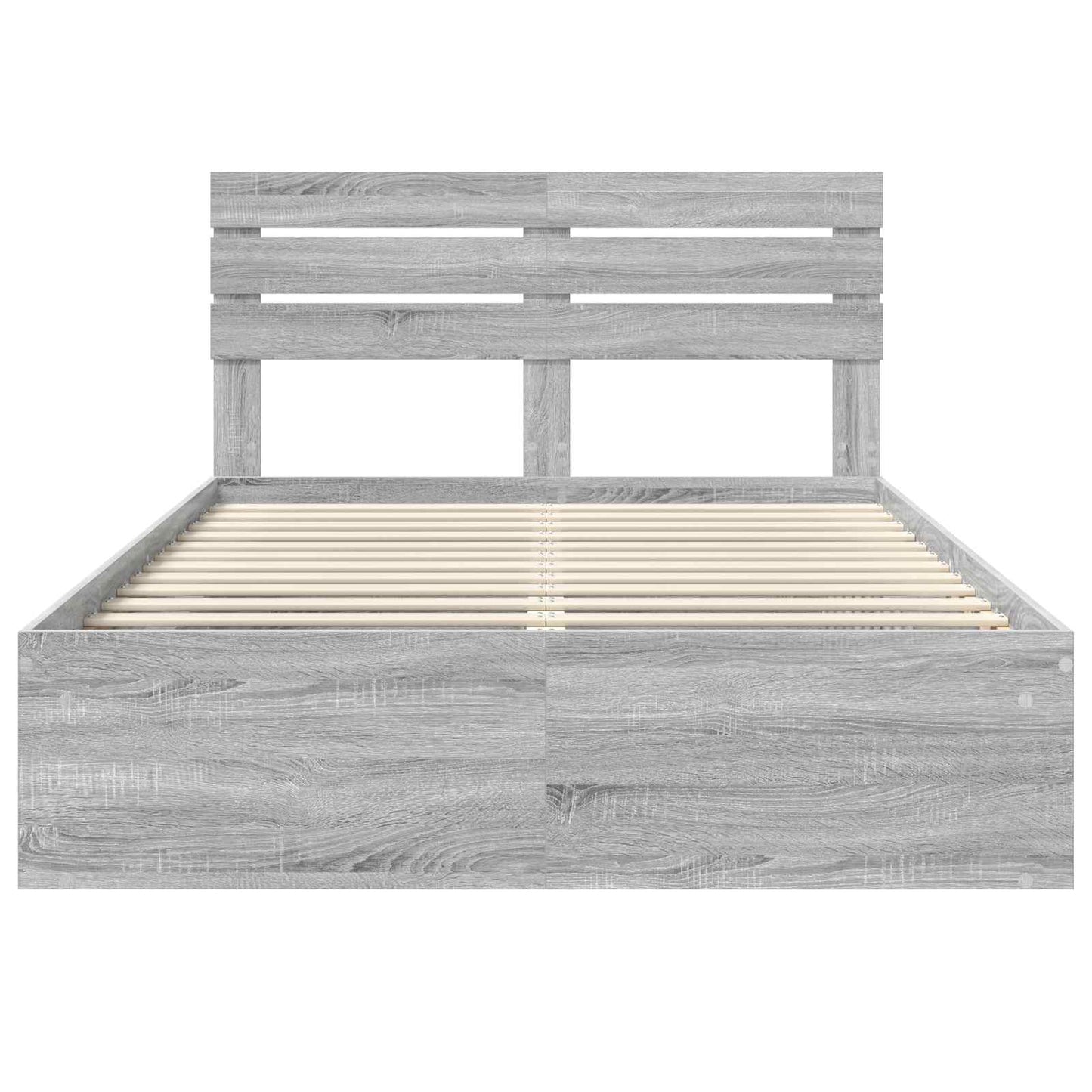 Bed Frame Grey Sonoma 150 x 200 cm Solid Pine Wood