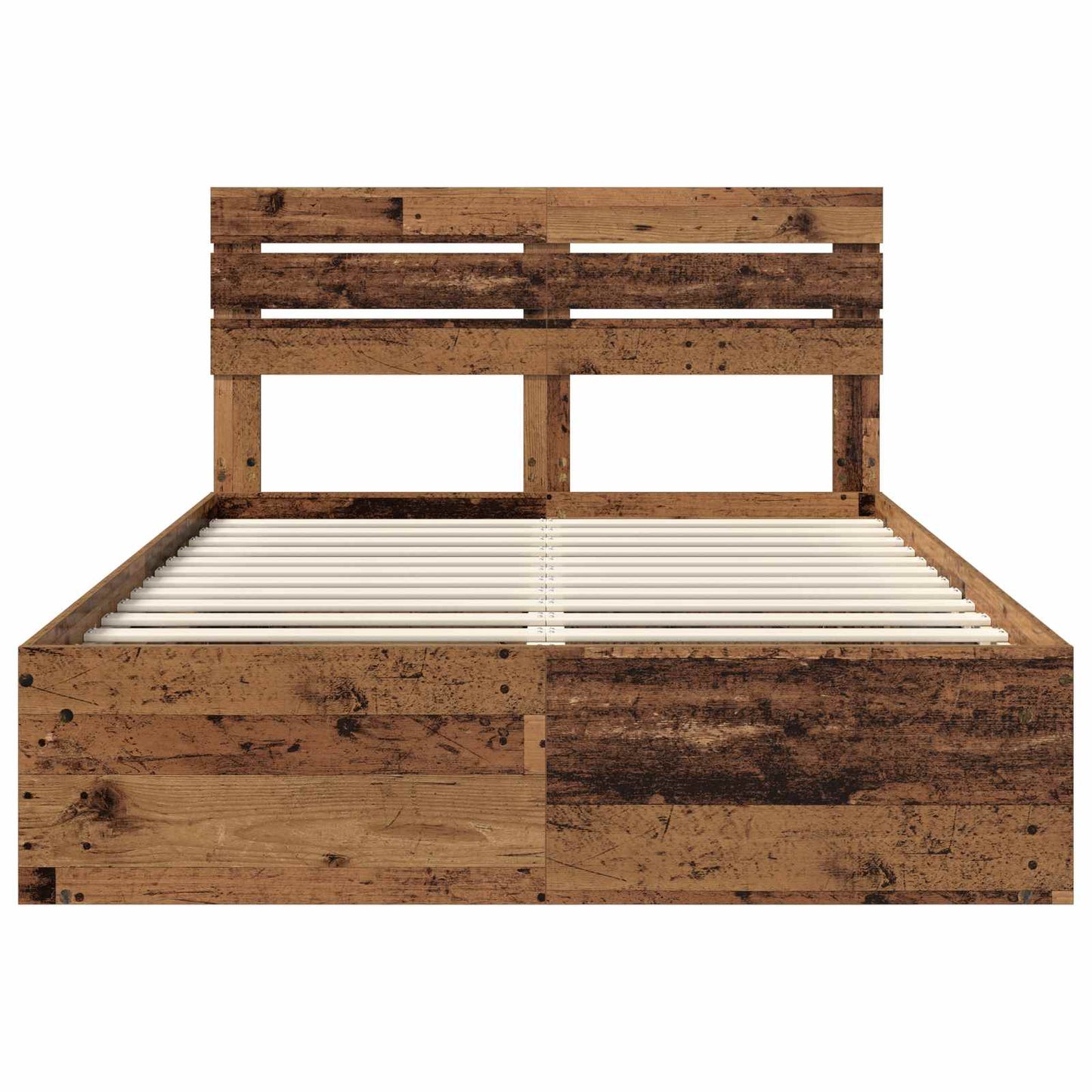 Bed Frame with Headboard Old Wood 150 x 200 cm Solid Pine Wood
