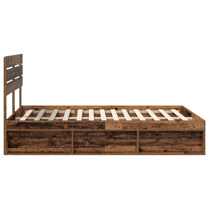 Bed Frame with Headboard Old Wood 150 x 200 cm Solid Pine Wood