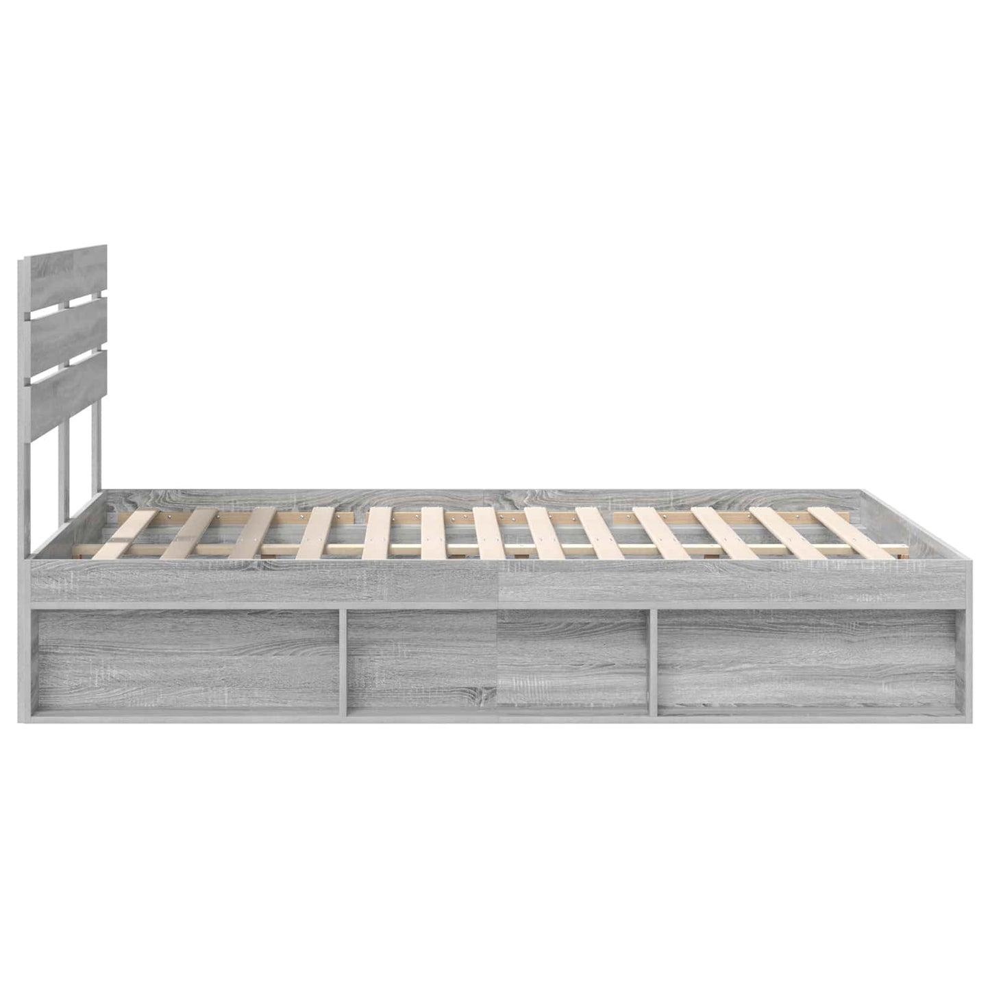 Bed Frame Grey Sonoma 140 x 200 cm Solid Pine Wood