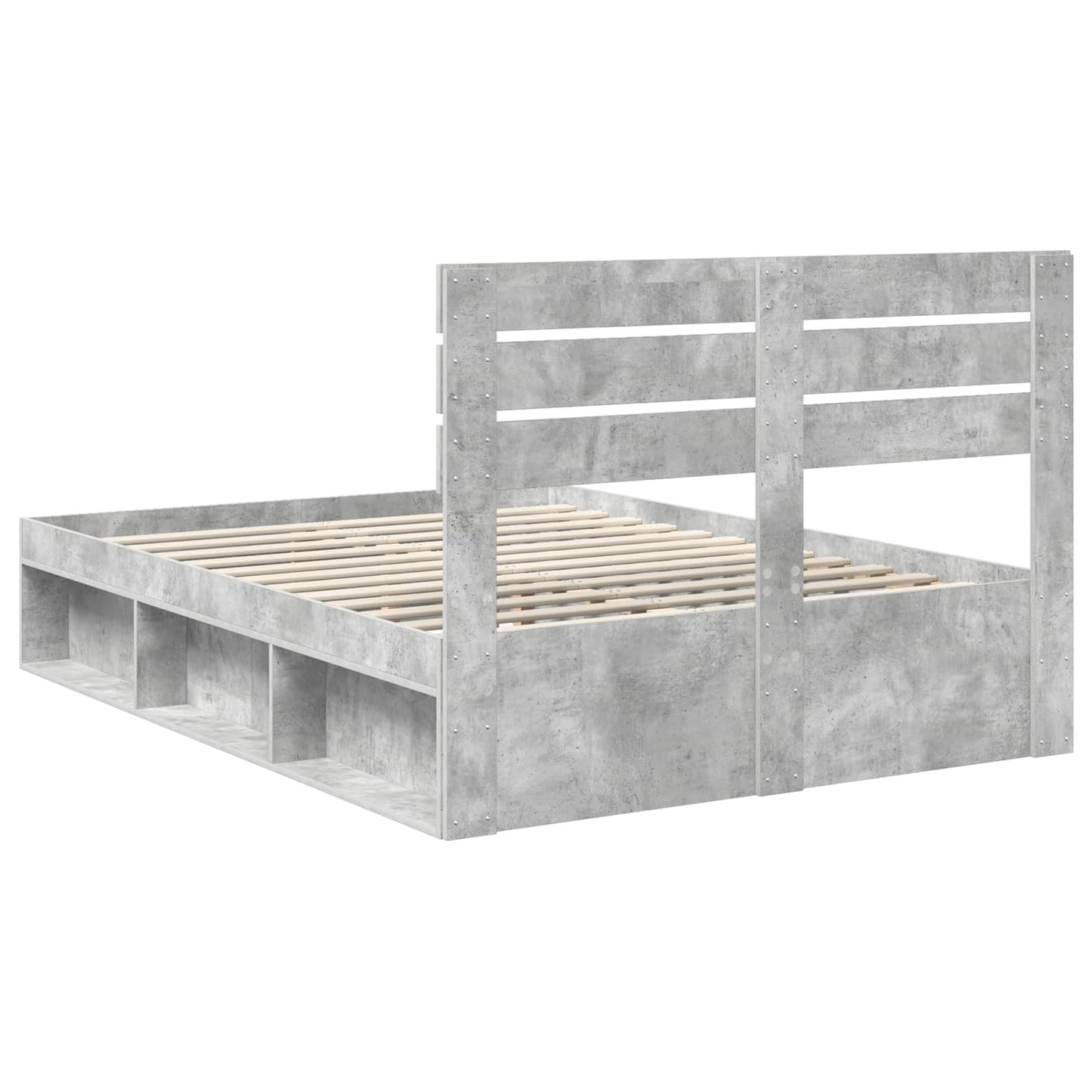 Bed Frame with Headboard Concerte 140 x 190 cm Solid Pine Wood