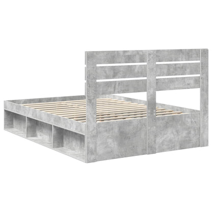 Bed Frame with Headboard Concerte 140 x 190 cm Solid Pine Wood