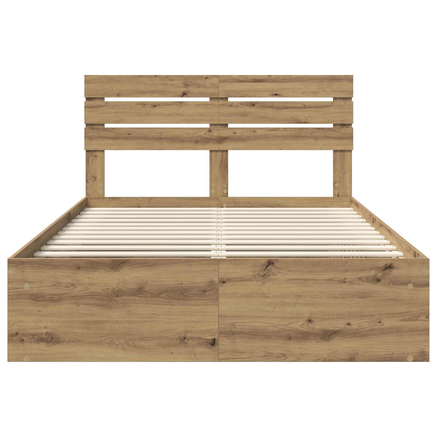 Bed Frame Artisian Oak 140 x 190 cm Solid Pine Wood