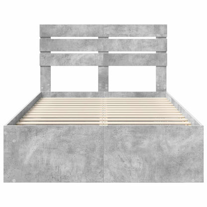 Bed Frame Concerte Grey 135 x 190 cm Solid Pine Wood