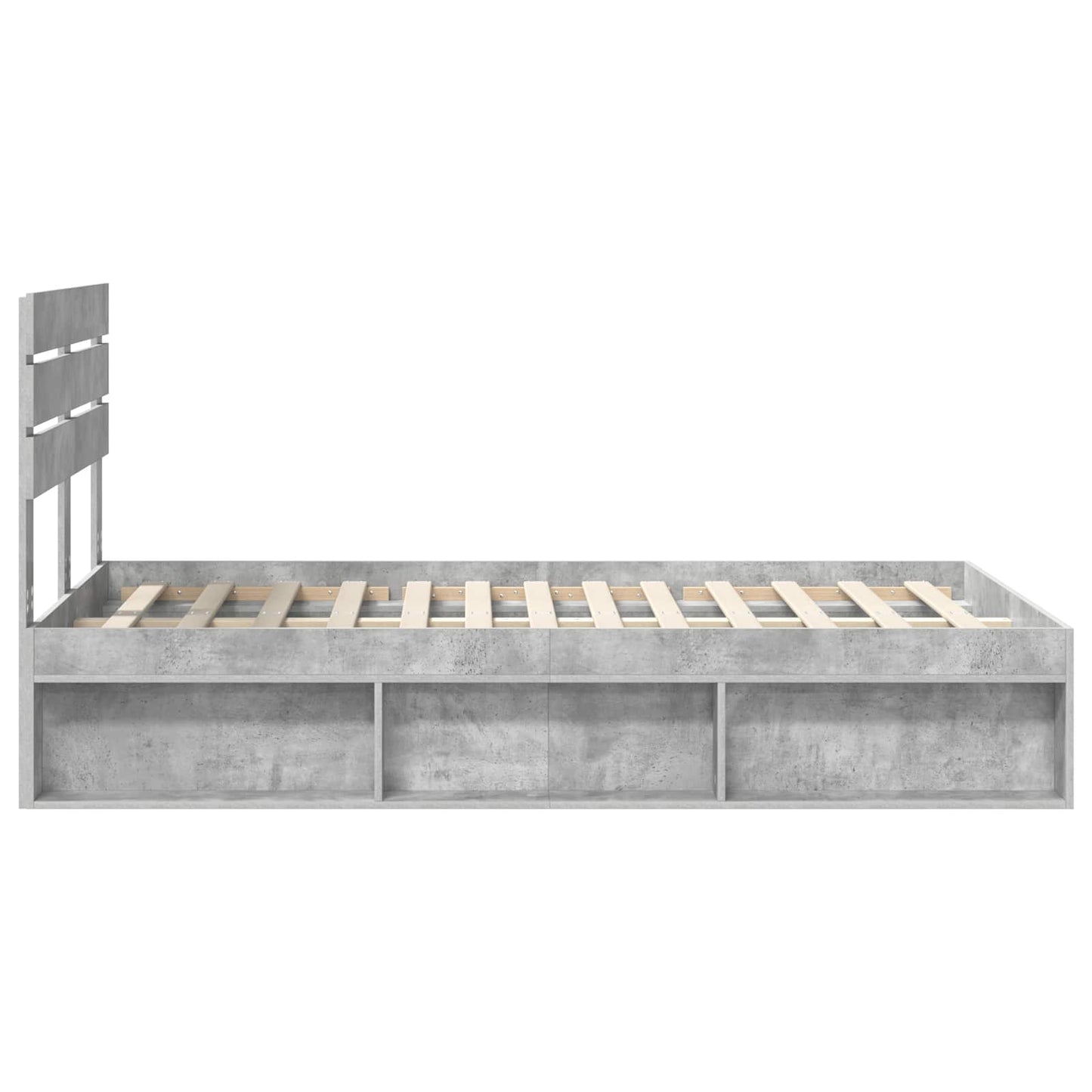 Bed Frame Concerte Grey 135 x 190 cm Solid Pine Wood