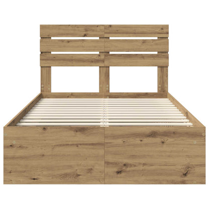Bed Frame Artisian Oak 120 x 200 cm Solid Pine Wood