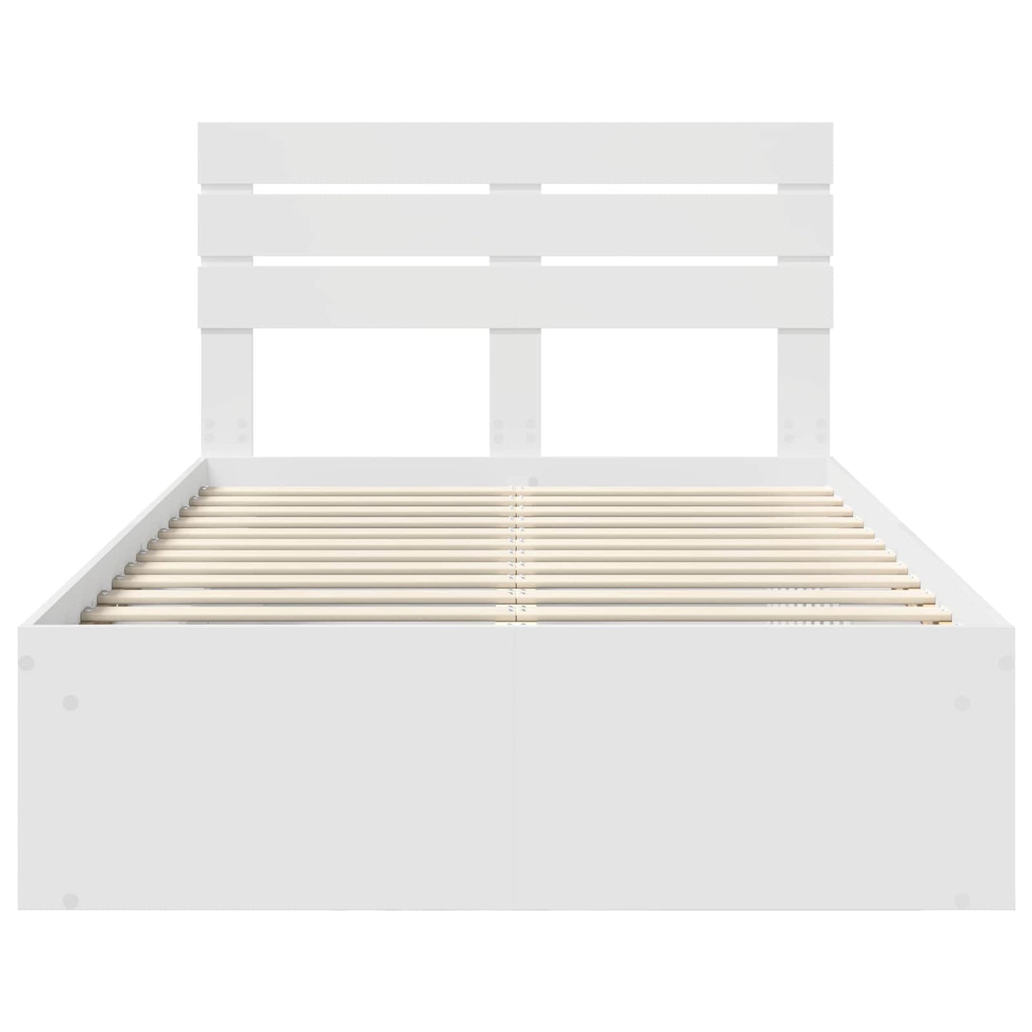 Bed Frame with Headboard White 120 x 190 cm Solid Pine Wood