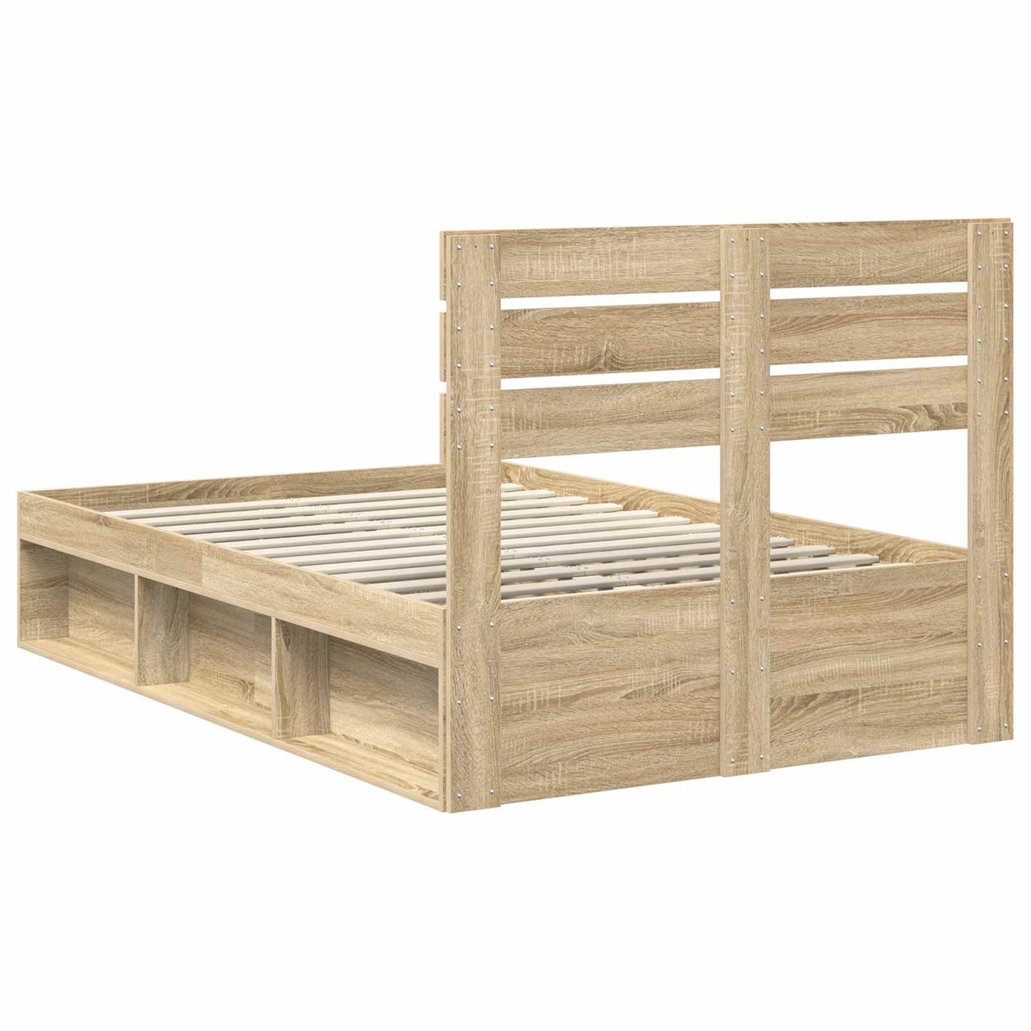 Bed Frame with Headboard Sonoma 120 x 190 cm Solid Pine Wood