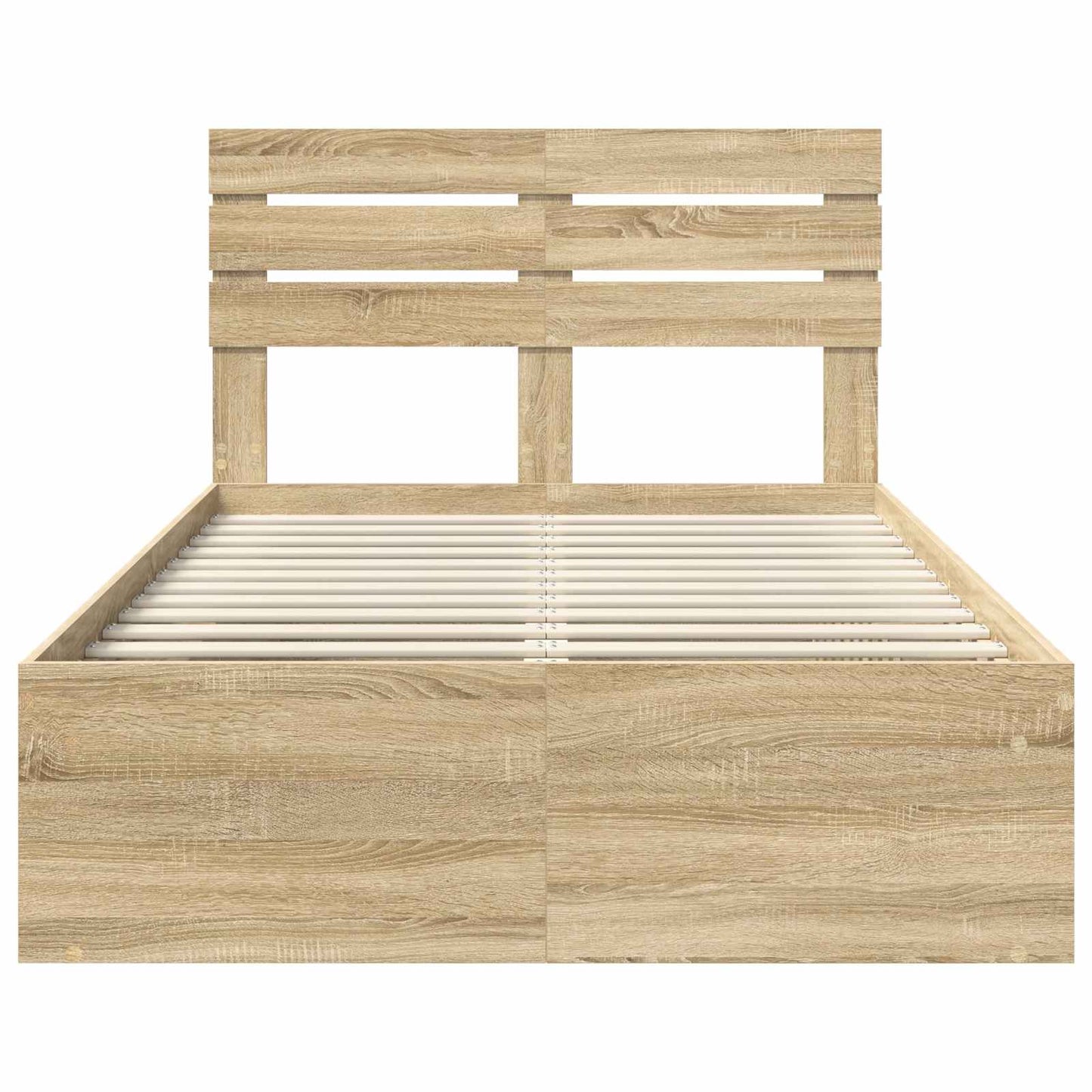 Bed Frame with Headboard Sonoma 120 x 190 cm Solid Pine Wood