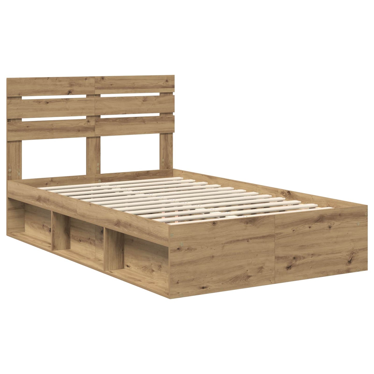 Bed Frame Artisian Oak 120 x 190 cm Solid Pine Wood