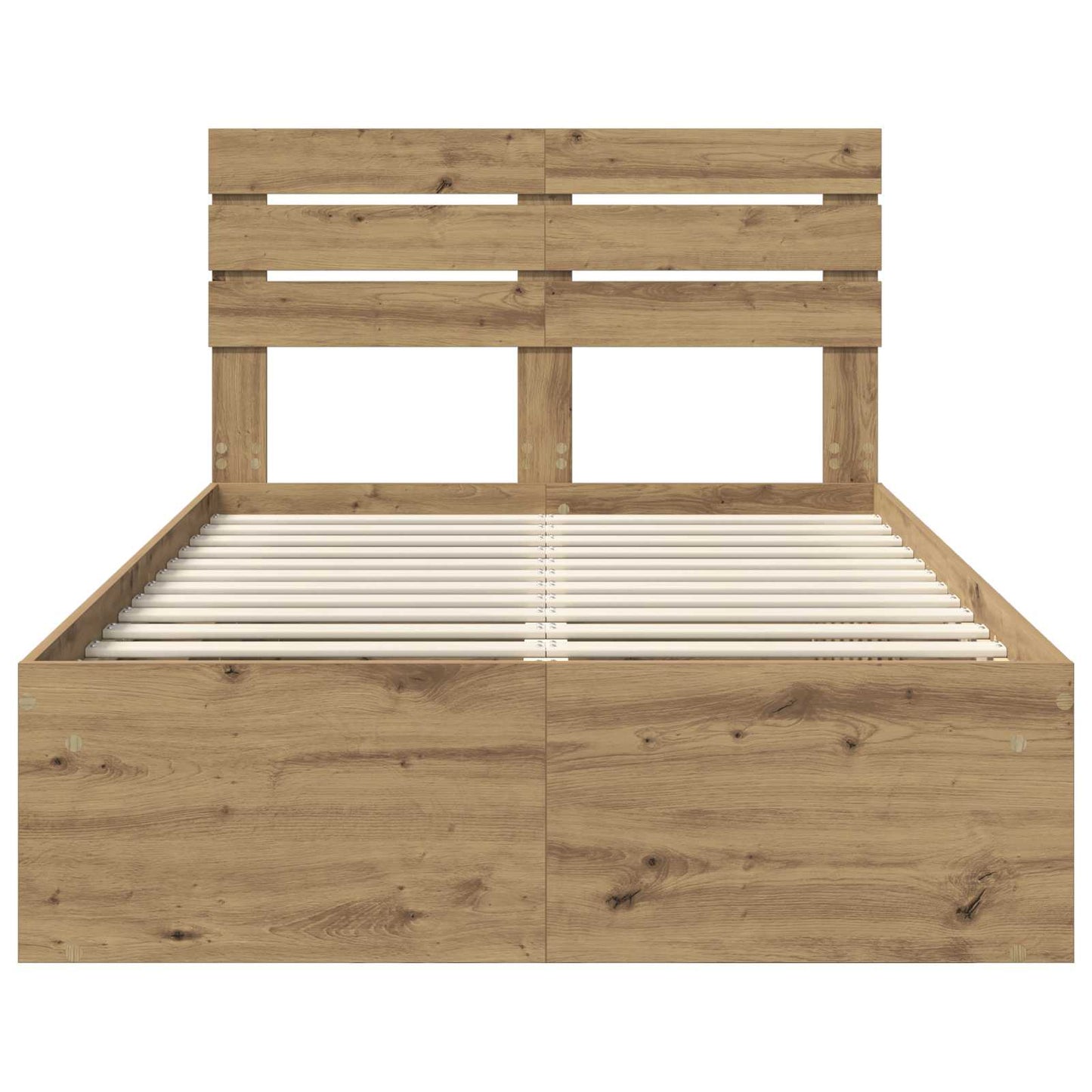 Bed Frame Artisian Oak 120 x 190 cm Solid Pine Wood