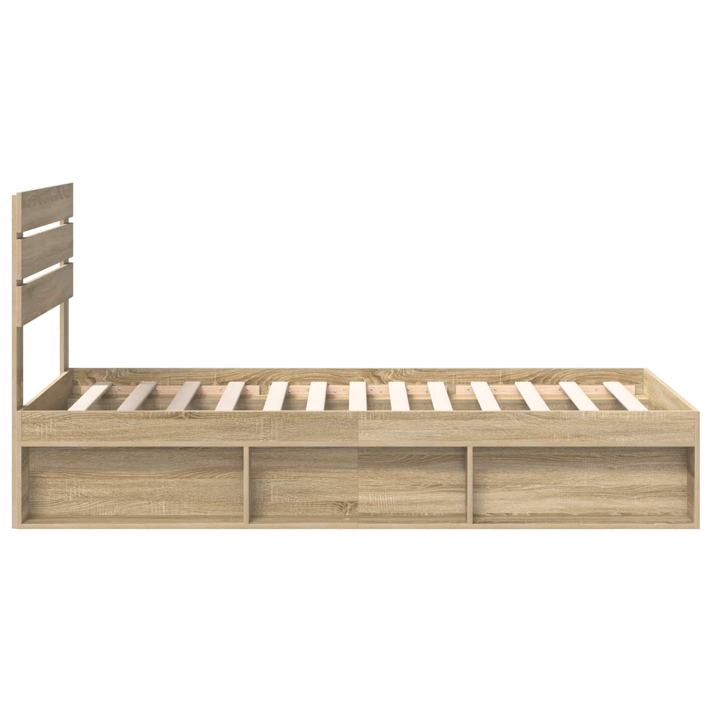 Bed Frame with Headboard Sonoma 100 x 200 cm Solid Pine Wood