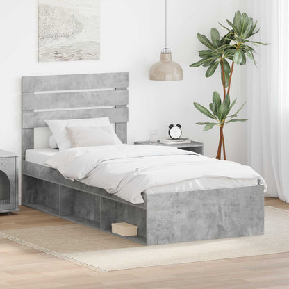 Bed Frame Concerte Grey 100 x 200 cm Solid Pine Wood