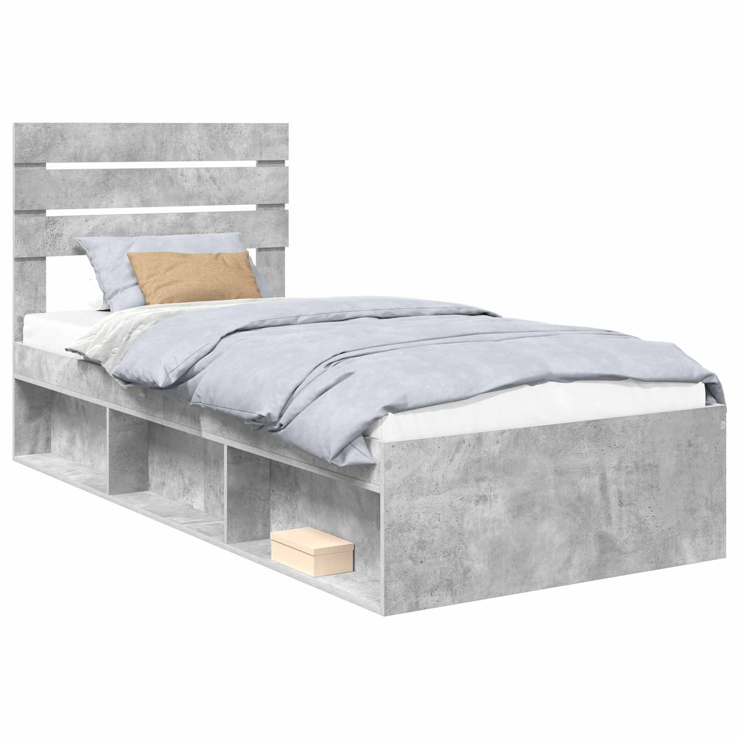 Bed Frame Concerte Grey 100 x 200 cm Solid Pine Wood