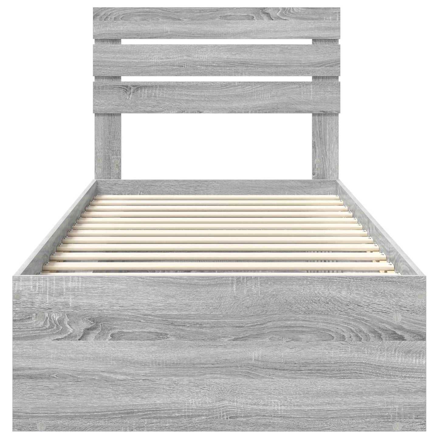 Bed Frame Grey Sonoma 100 x 200 cm Solid Pine Wood