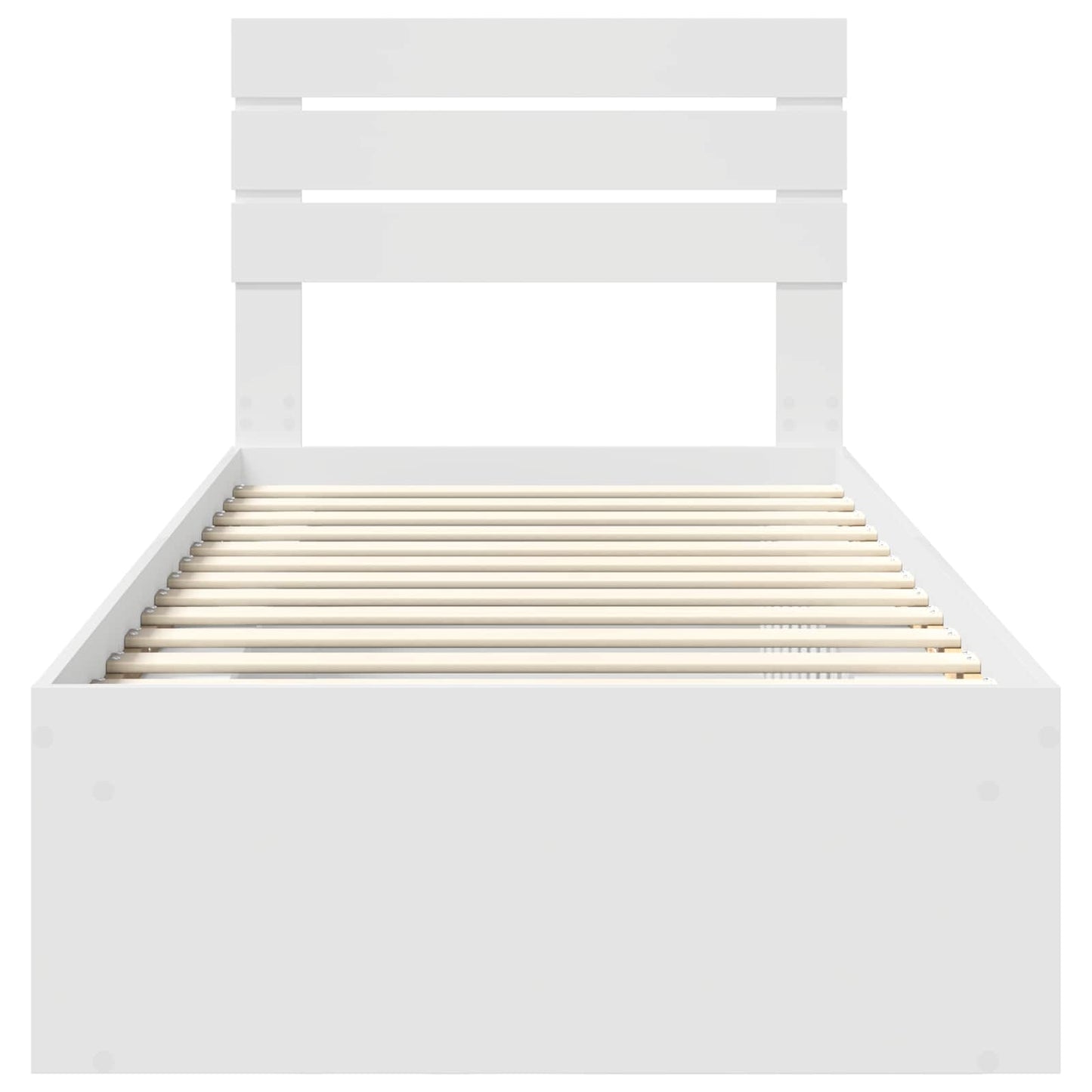 Bed Frame with Headboard White 90 x 200 cm Solid Pine Wood