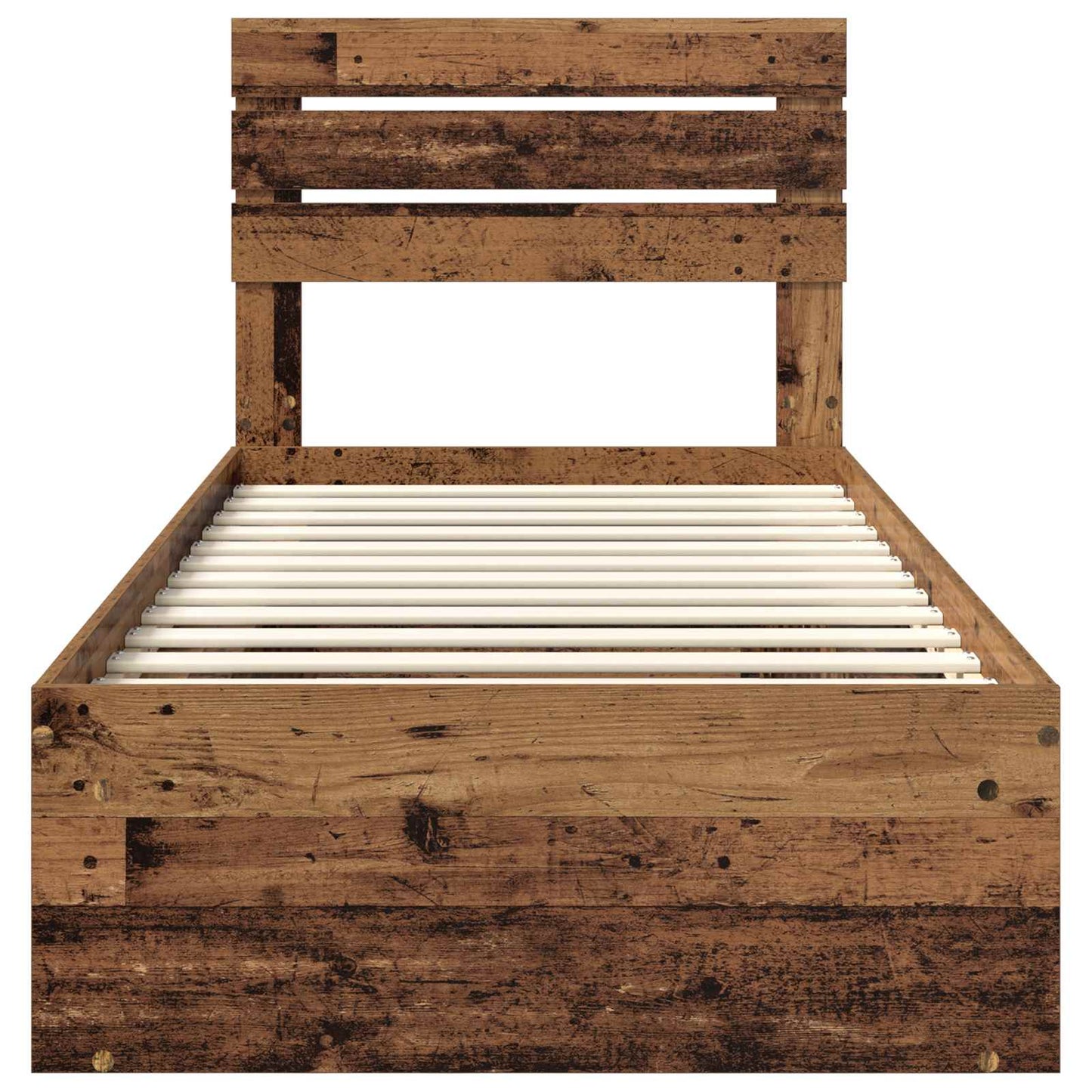 Bed Frame with Headboard Old Wood 90 x 200 cm Solid Pine Wood