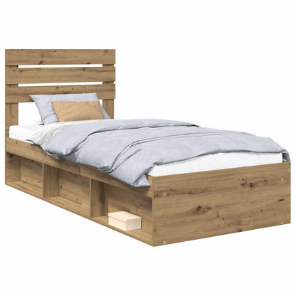 Bed Frame Artisian Oak 90 x 200 cm Solid Pine Wood