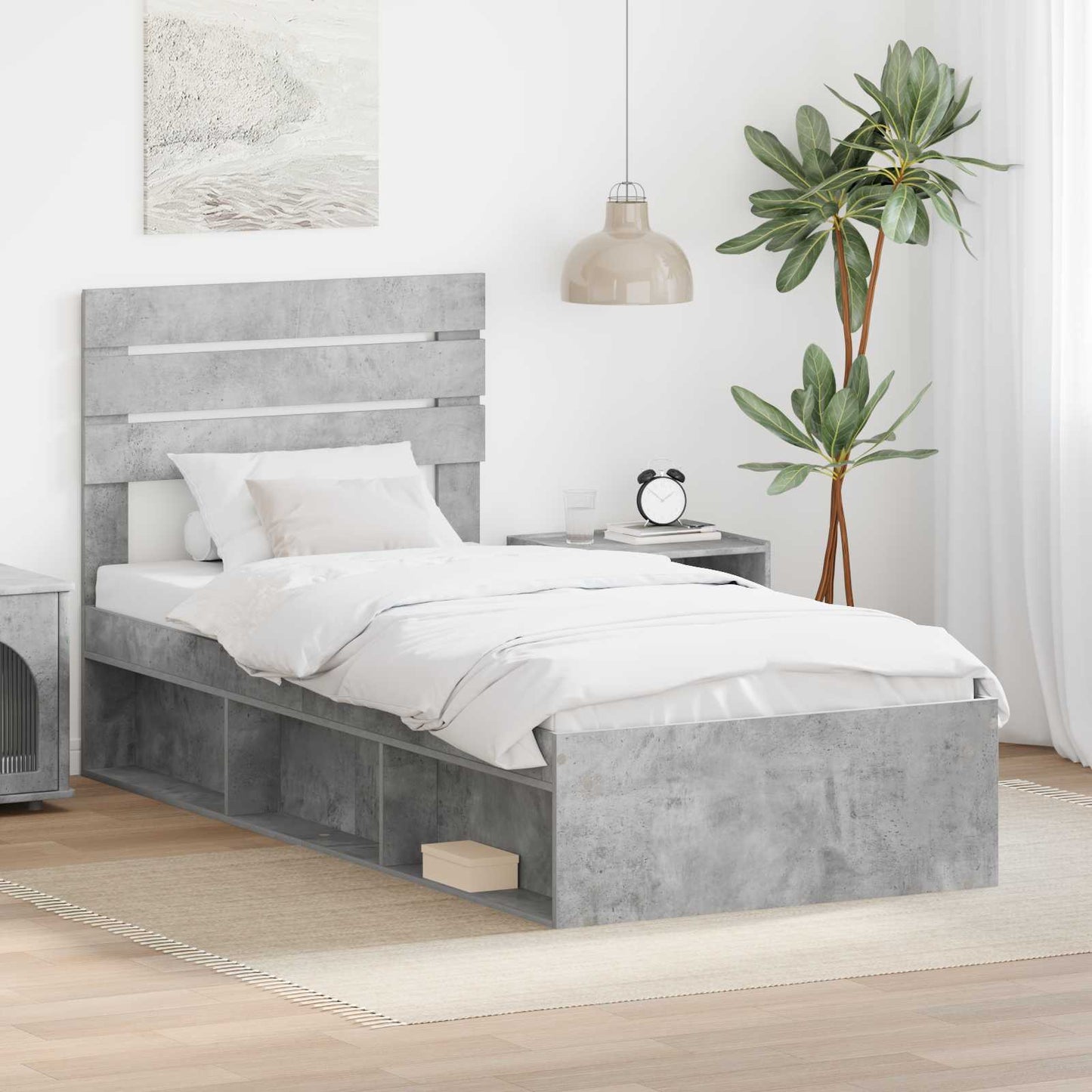 Bed Frame Concerte Grey 90 x 190 cm Solid Pine Wood