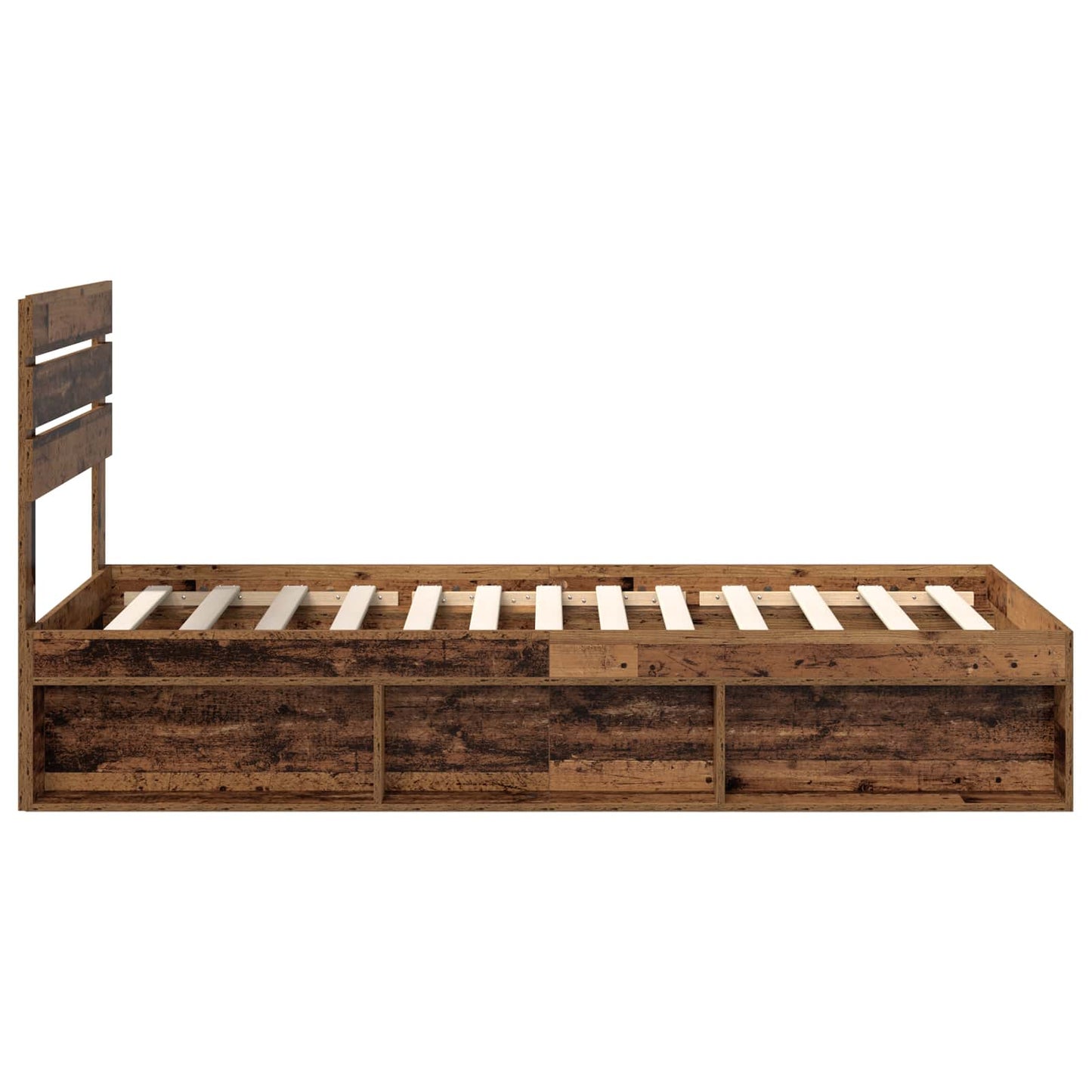 Bed Frame with Headboard Old Wood 90 x 190 cm Solid Pine Wood