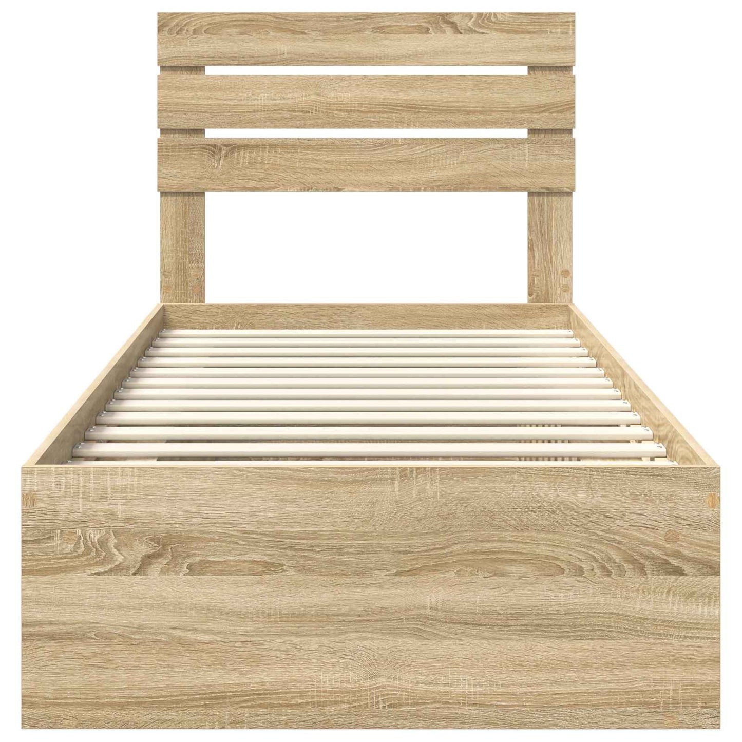 Bed Frame with Headboard Sonoma Oak 75 x 190 cm Solid Pine Wood