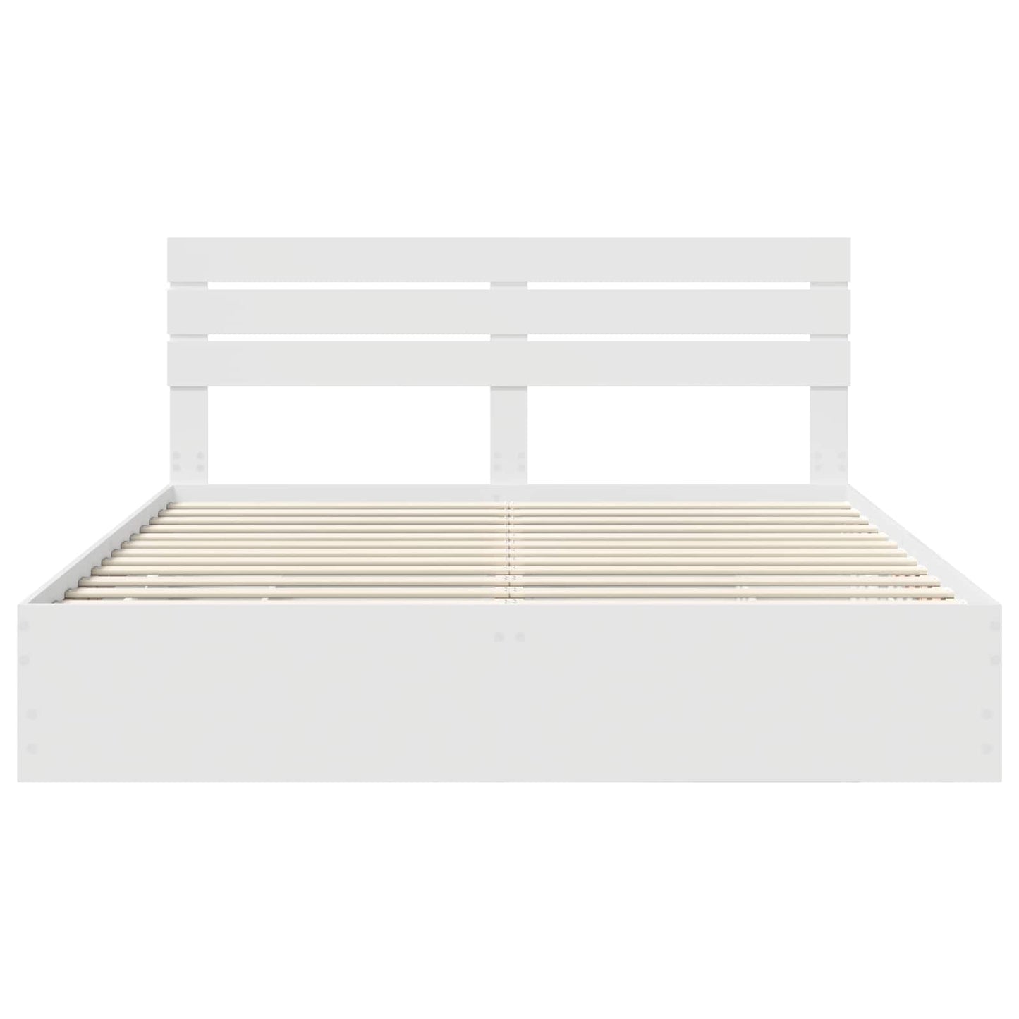 Bed Frame with Drawer White 200 x 200 cm Engineer Wood