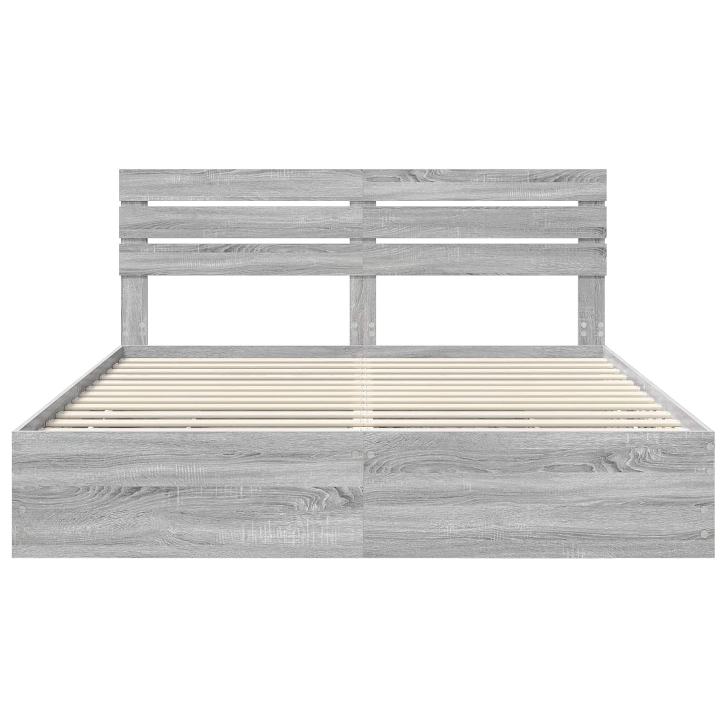 Bed Frame with Drawer Grey Sonoma 200 x 200 cm Engineer Wood