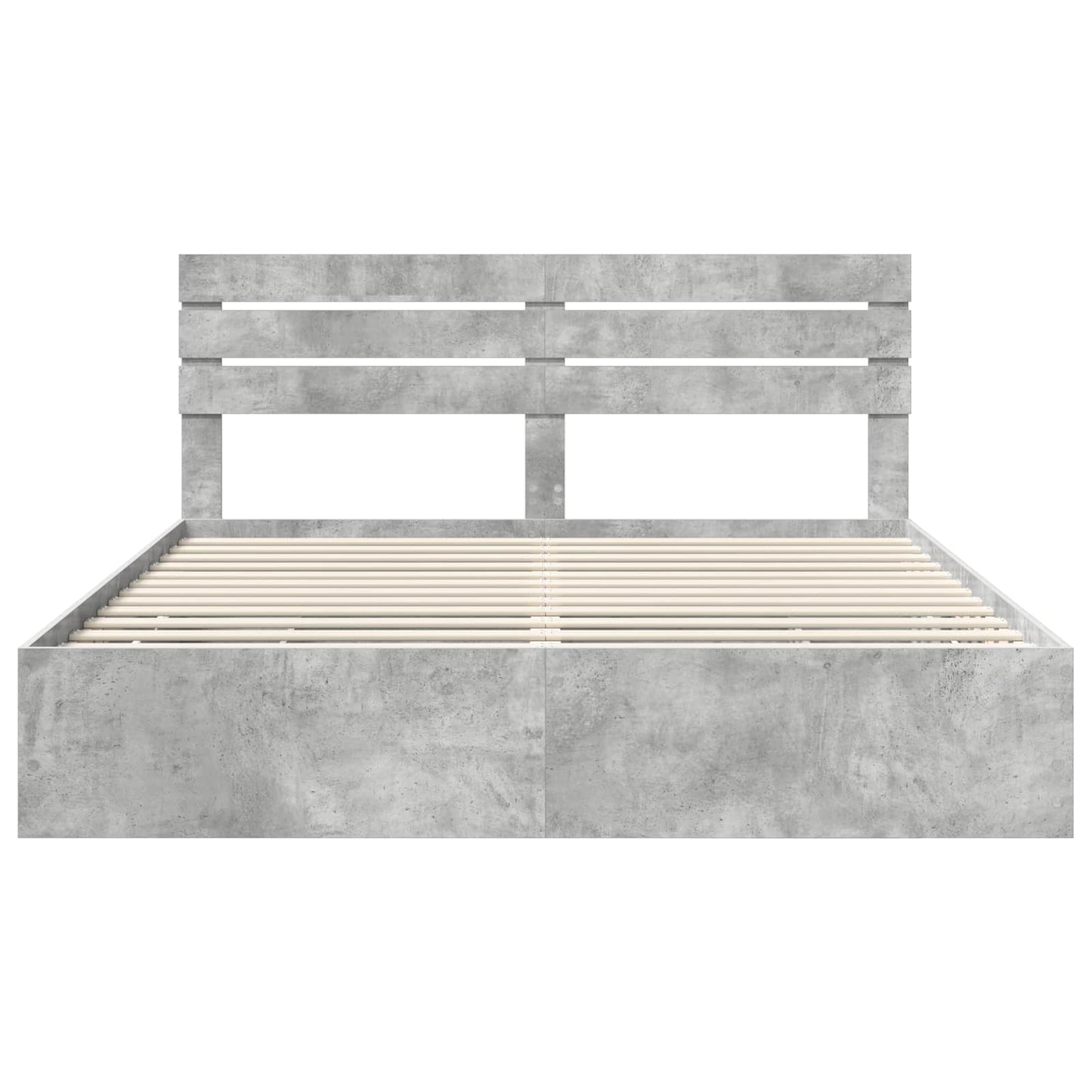 Bed Frame with Drawer Concrete Grey 180 x 200 cm Engineer Wood
