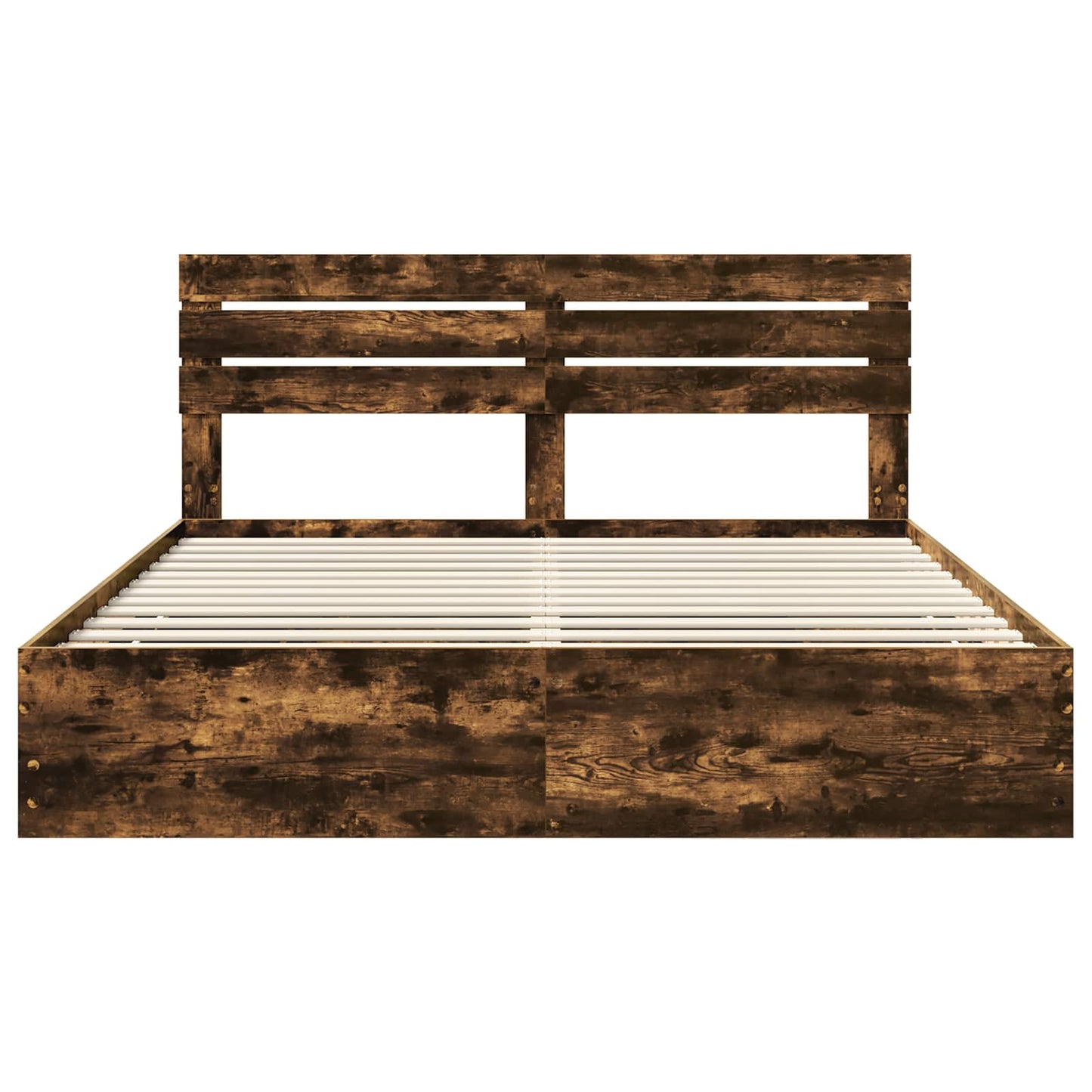 Bed Frame with Drawer Smoked Oak 180 x 200 cm Engineer Wood