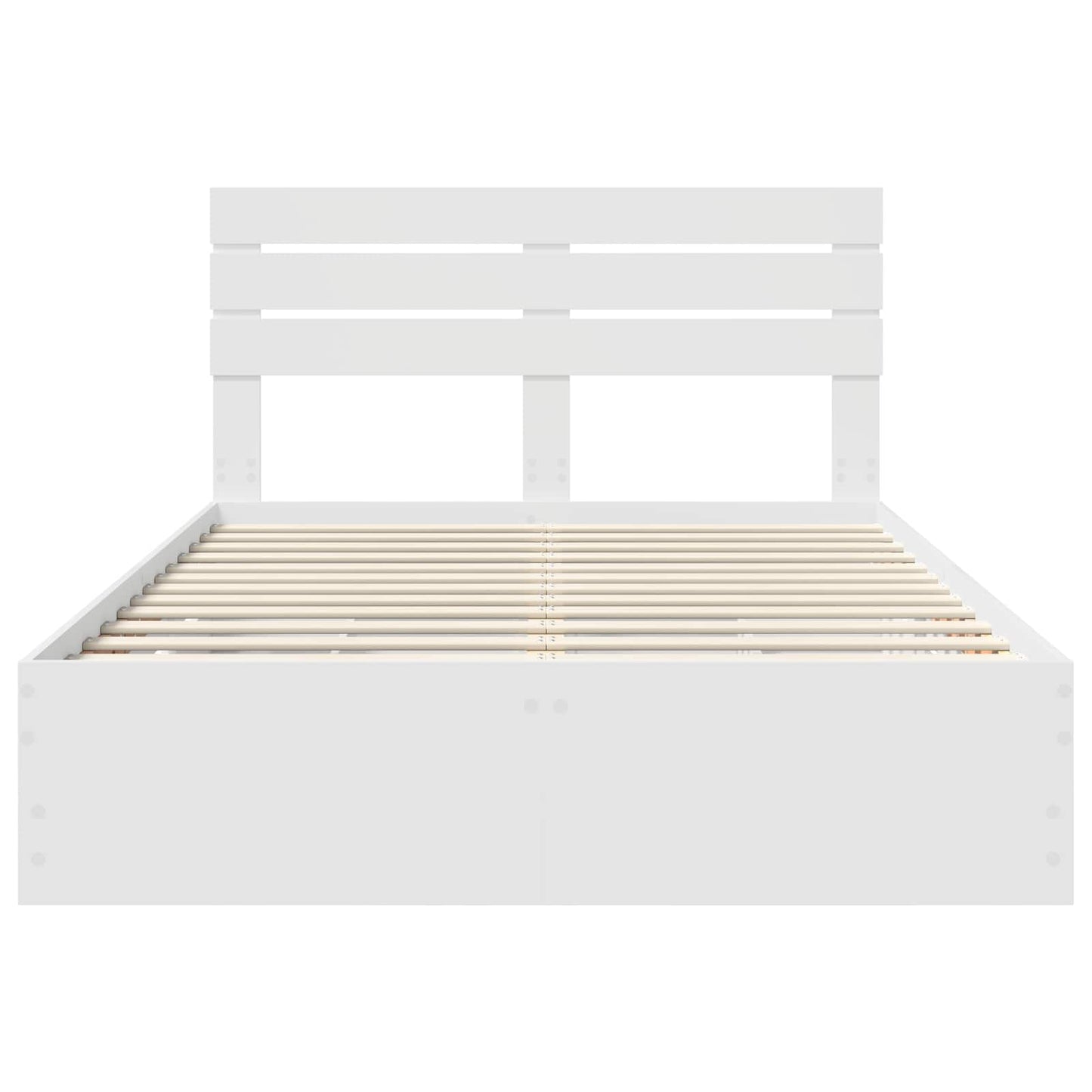 Bed Frame with Drawer White 160 x 200 cm Engineer Wood