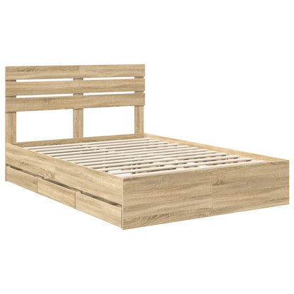 Bed Frame with Drawer Sonoma Oak 160 x 200 cm Engineer Wood