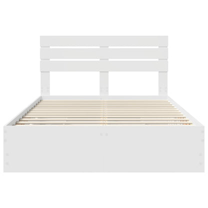 Bed Frame with Drawer White 150 x 200 cm Engineer Wood