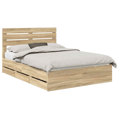 Bed Frame with Drawer Sonoma Oak 150 x 200 cm Engineer Wood