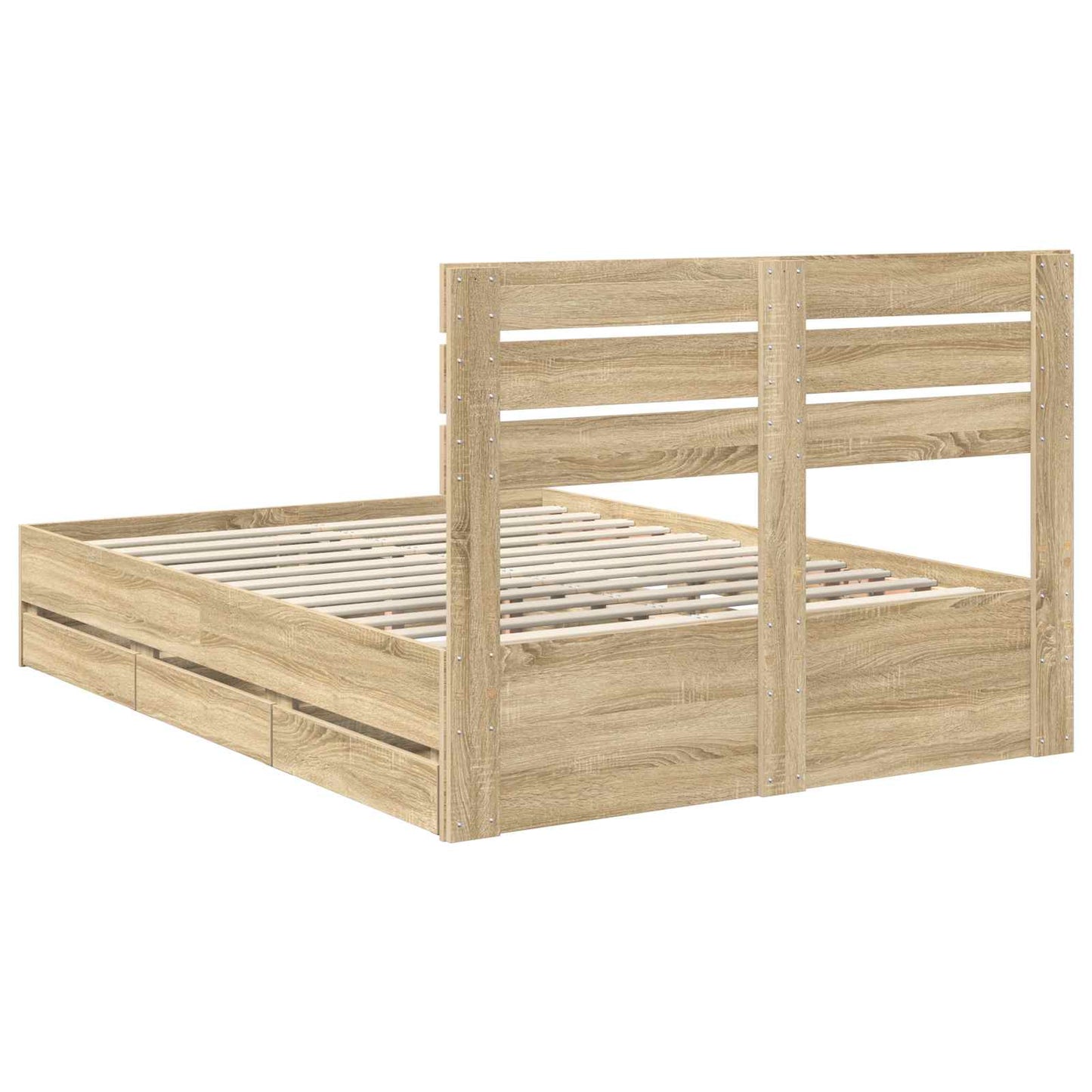 Bed Frame with Drawer Sonoma Oak 150 x 200 cm Engineer Wood
